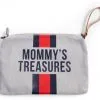 Childhome Mommy Clutch Kanvas, Grey Stripes Red/Blue