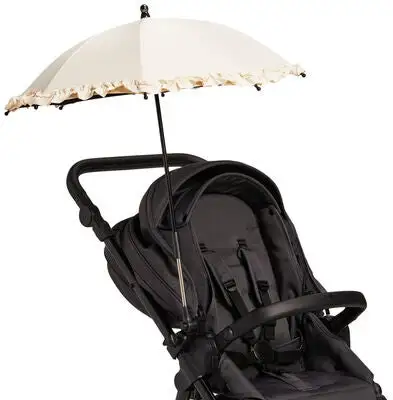 Petite Chérie Parasoll Med Blonder Til Barnevogn, Bleached Sand 2 Petite Chérie Parasoll Med Blonder Til Barnevogn, Bleached Sand - Bilde 2